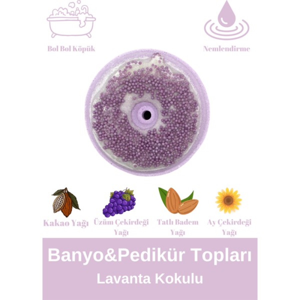 Jimena Natural - Banyo Topu - Nem Bombası - Köpüren ve Nemlendiren Jakuzi, Banyo, Pedikür Topu 120 - Renkli Duş Jelleri ve Banyo Köpükleri Fiyatı