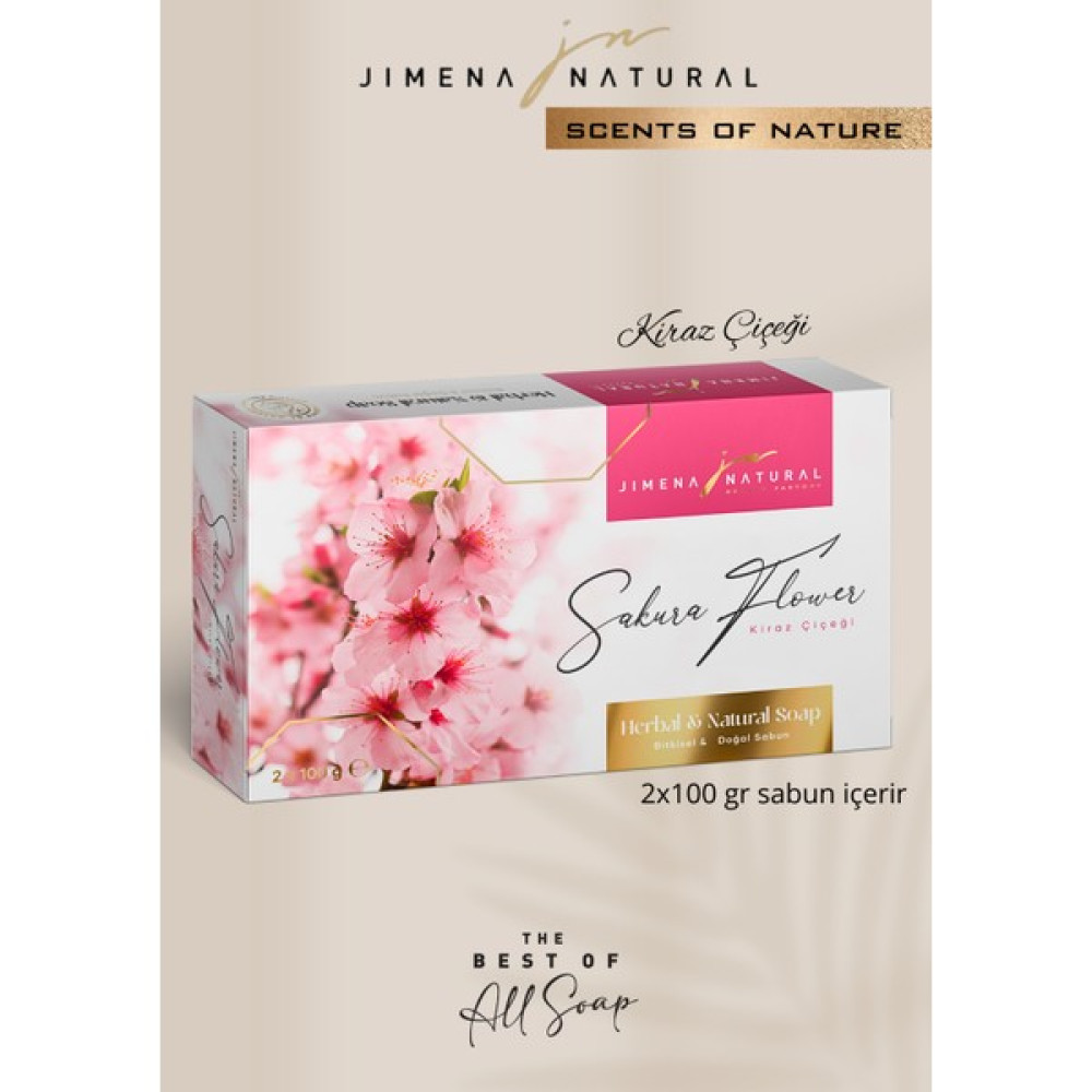 Jimena Natural Doğanın Kokuları Bitkisel & Doğal Sabun 2 x 100 gr Lüks Kutu - Scents Of Nature Herbal & Natural Soap - KİRAZ ÇİÇEĞİ Oto Boyaları Fiyatı