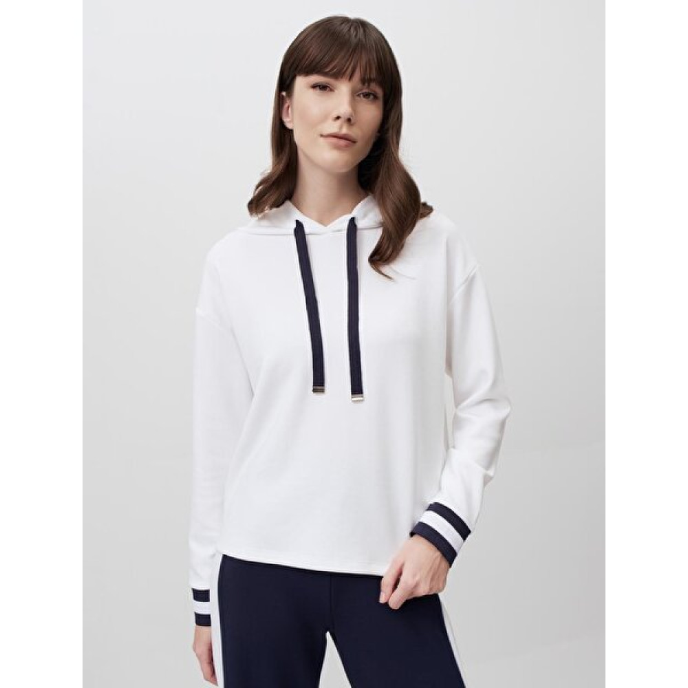 Jimmy Key Beyaz Kapüşonlu Uzun Kollu Rahat Sweatshirt Bayan Sweatshirt Fiyatı