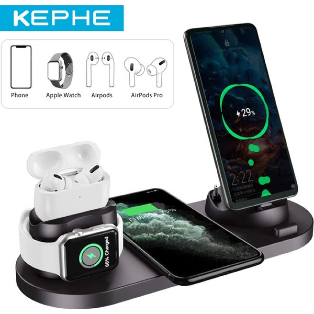 Jingyi 6'sı 1 Arada Kablosuz Şarj Istasyonu Taşınabilir Qi Pro//iphone/samsung/huawei/htc/sony Için Hızlı Şarj Dock Standı (Yurt Dışından) Cep Telefonu Şarj Cihazı Fiyatı