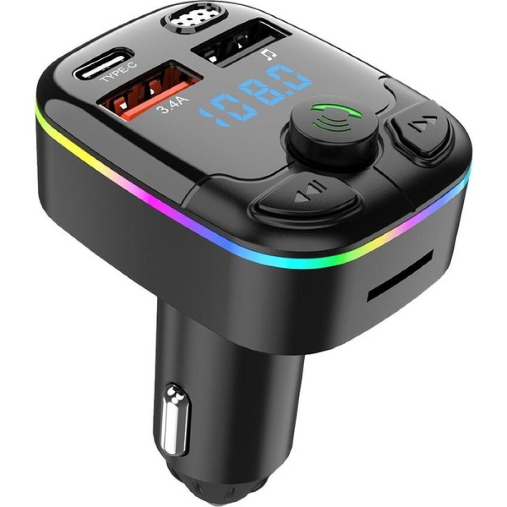 Jingyi Araba Bluetooth 5.0 Fm Verici Pd Tip-C Çift Usb 3.1a Hızlı Şarj Cihazı Renkli Ortam Işığı Handsfree Mp3 Modülatör Oynatıcı (Yurt Dışından) Cep Telefonu Araç Kiti Fiyatı