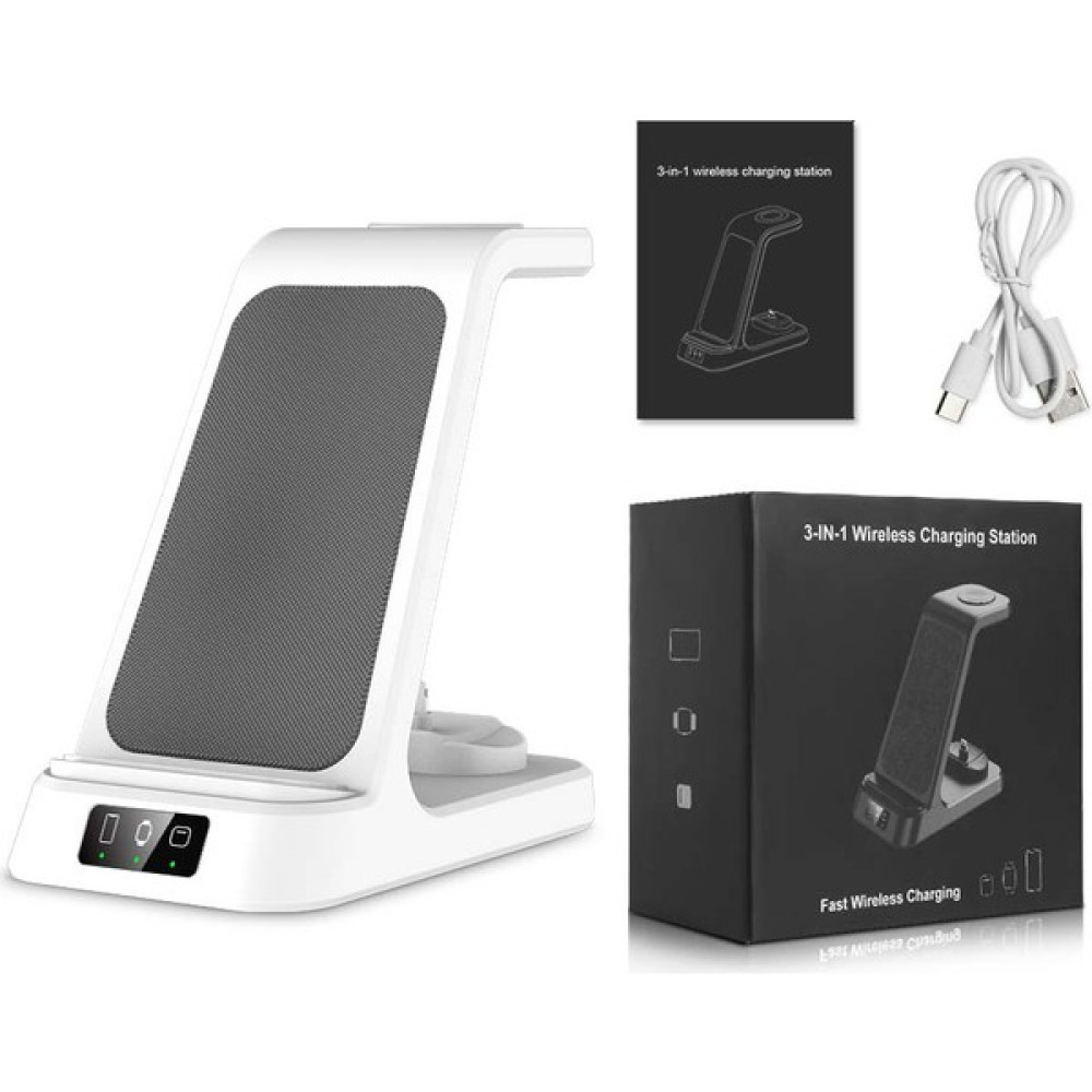Jingyi Kablosuz Şarj Cihazı 3 In 1 iPhone 14 13 12 Pro Max 15W Qi Hızlı Şarj Standı Istasyonu Apple Watch Serisi 8 7 Şarj Standı (Yurt Dışından) Cep Telefonu Şarj Cihazı Fiyatı