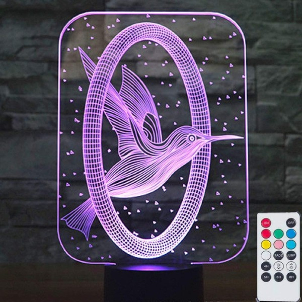 Jingyi Uzaktan Kumandalı Sinek Kuşu 3D Lambalar Gece Lambası (Yurt Dışından) - Renkli Gece Lambası Fiyatı