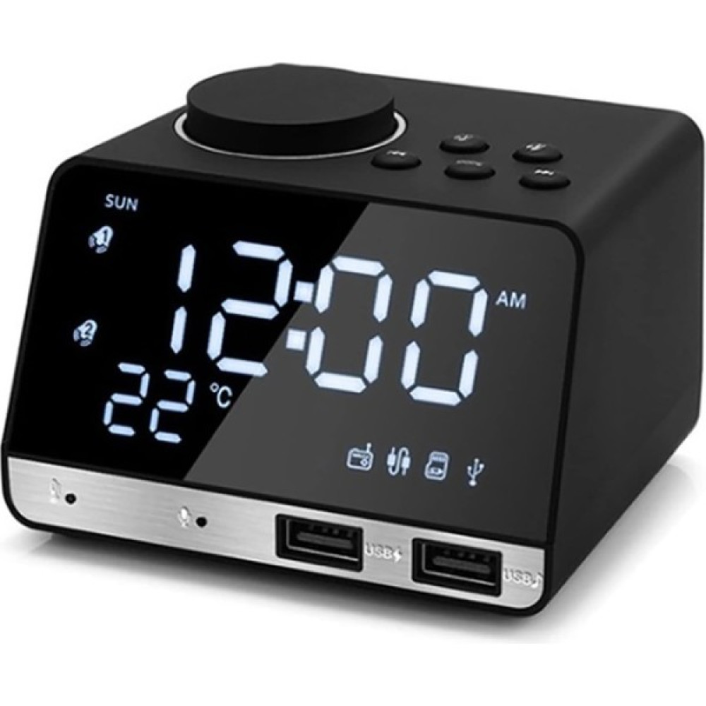 Jingyikeji Bluetooth Hoparlörlü Dijital Çalar Saat, K11 USB Telefon Şarj Led'i Dijital Elektronik Çalar Saat Bluetooth 4.2 Kablosuz Hoparlör Ses AC... Masa Saati Fiyatı