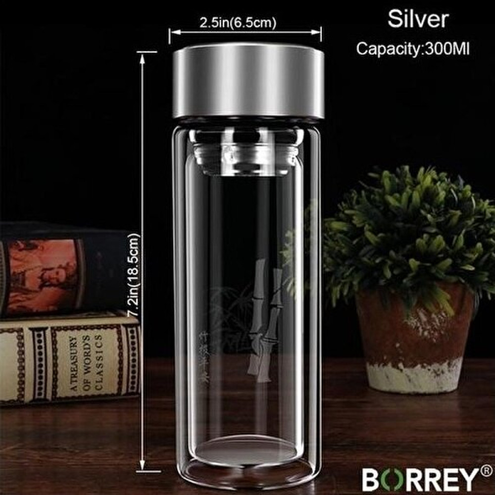 Jinwei-HB Sld Borrey Cam Şişe Su Için Çift Duvar Cam Çay Şişesi Demirci Filtre Süzgeci Seyahat Çay Bouteille Araba Drinkware | Su Şişeleri (Beyaz) ... Suluk Fiyatı