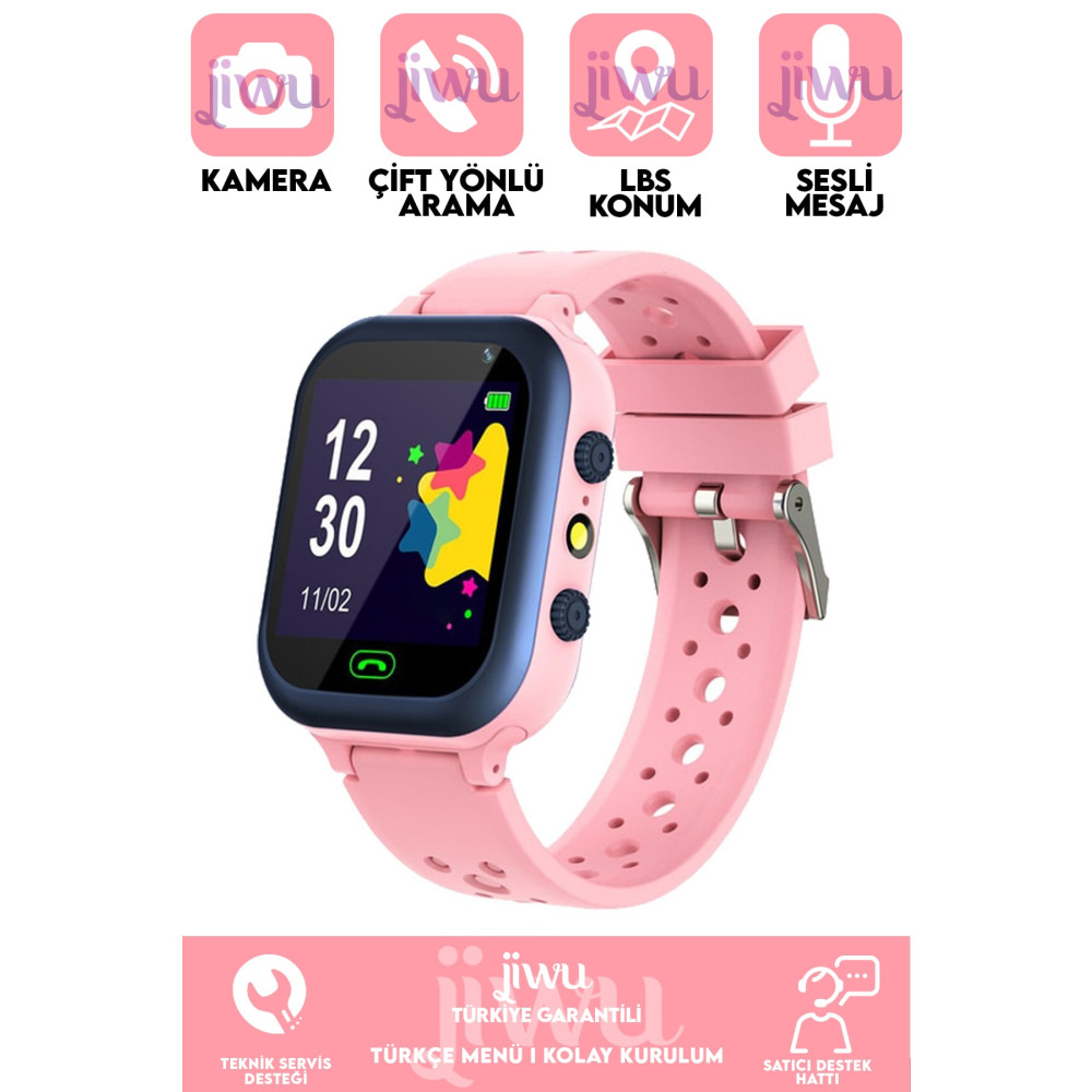 Jiwu Konum Takipli Sim Kart Girişli Kamera-lbs-sos Özellikli Türkçe Takip Saati Pembe Y Çocuk Akıllı Saat Akıllı Çocuk Saati Fiyatı