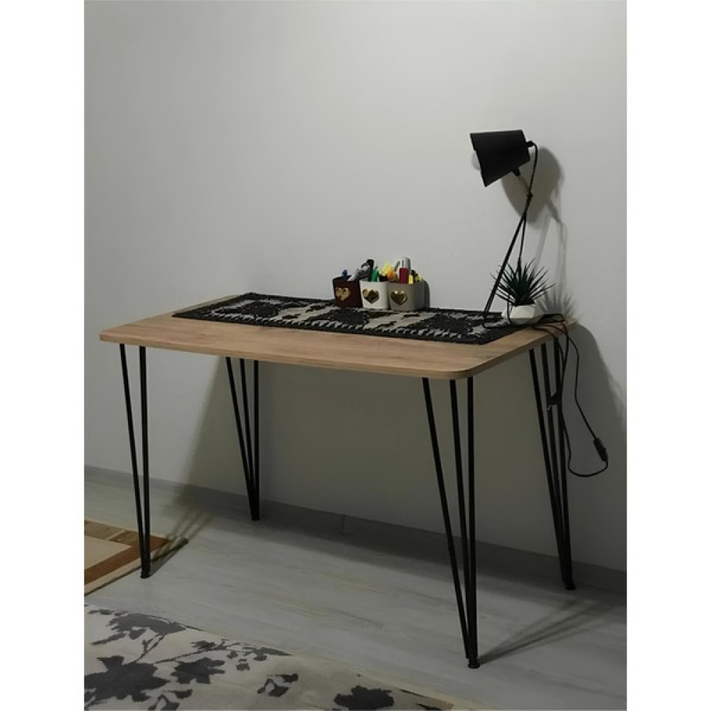 Jiyo 70X110 Metal Ayaklı Masa Mutfak Masası Çalışma Masası Bilgisayar Masası - Atlantik Çam Çalışma Masası Fiyatı