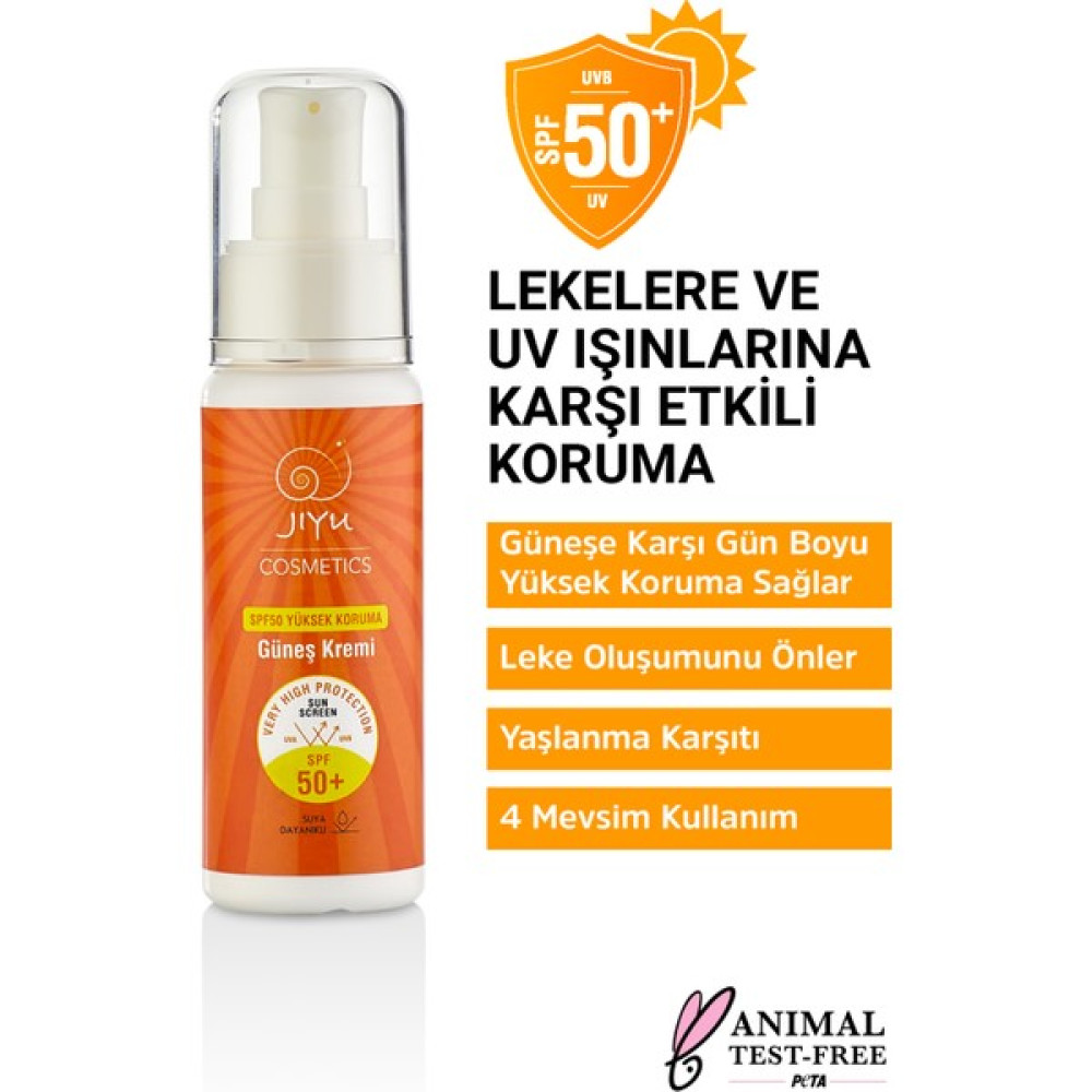 Jiyu Güneş Kremi Yüksek Koruma SPF50+ Günlük Yüksek UVA/UVB Korumalı Yüz Güneş Kremi Yetişkin ve Çocuklar için 100 ml. Güneş Kremleri ve Losyonları Fiyatı