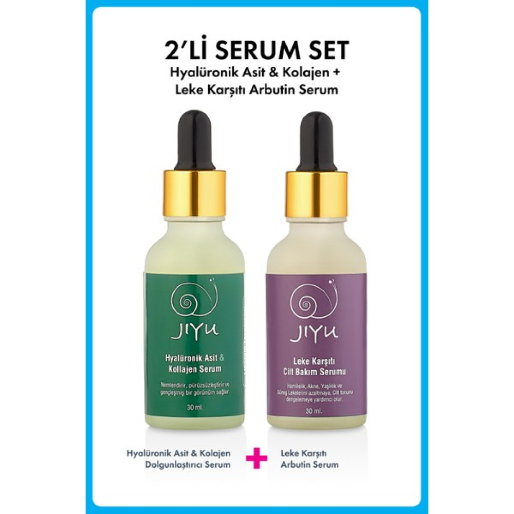 Jiyu Jiyu2'li Yüz Serumu (Hyalüronik Asit & Dolgunlaştırıcı Serum + Leke Karşıtı Arbutin Serum) 2 x 30 ml Oto Boyaları Fiyatı