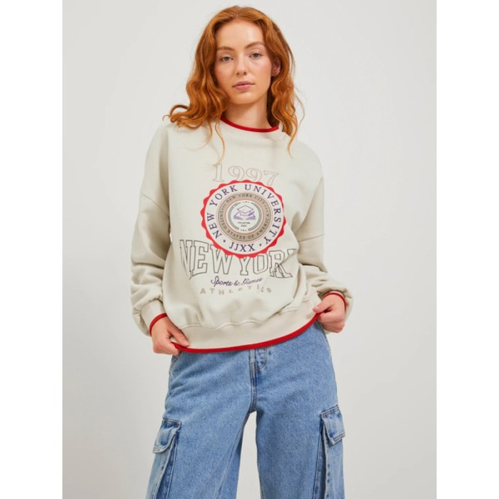Jjxx Bisiklet Yaka Rahat Kesim Baskılı Kemik Kadın Sweatshirt 12246744 Bayan Sweatshirt Fiyatı