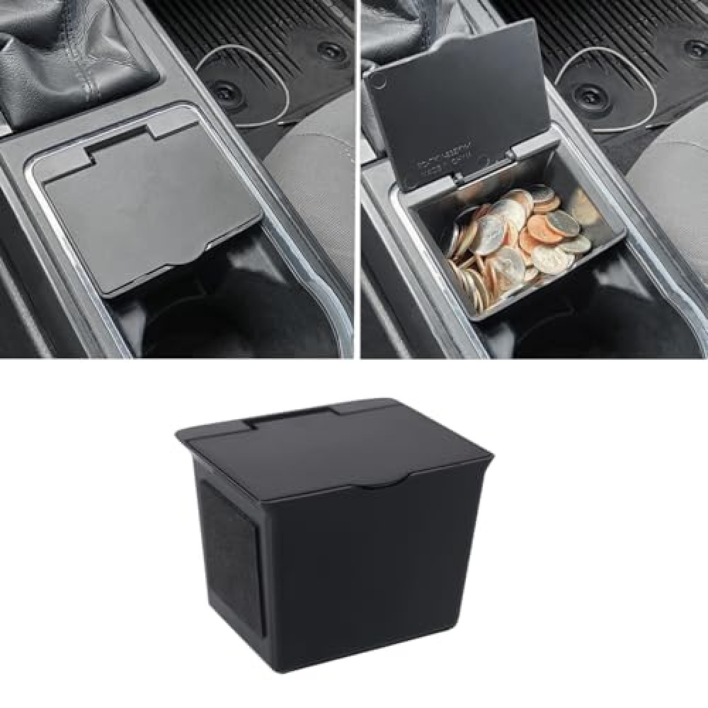 JKCOVER Center Console Coin Box Organizer Compatible with 2016-2020 2021 2022 2023 Toyota Tacoma Accessories Armrest Insert ABS Plastic Coin Holder Secondary Storage Box