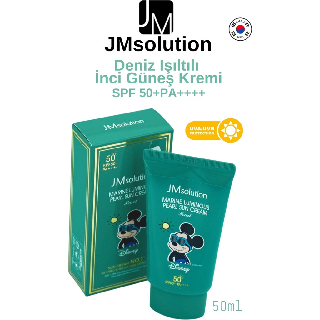 Jm Solution JMsolution Disney Serisi Marine Deniz Işıltılı İnci Özlü Güneş Kremi SPF 50+ Pa++++ Tüm Cilt Tipleri İçin Aydınlatıcı Diğer Fiyatı