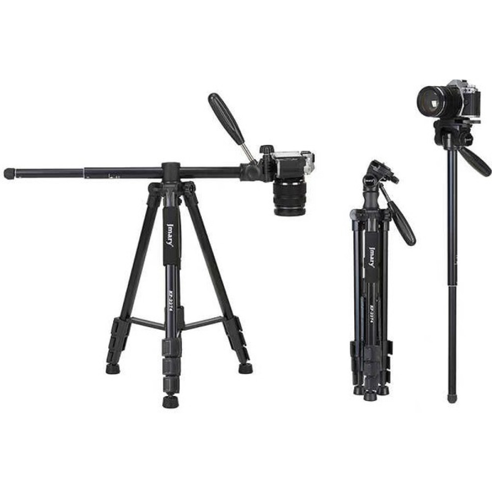 Jmary KP2274 Tripod 147 cm 3 Kademeli Profesyonel Oynar Başlık - Siyah Tripodlar Fiyatı