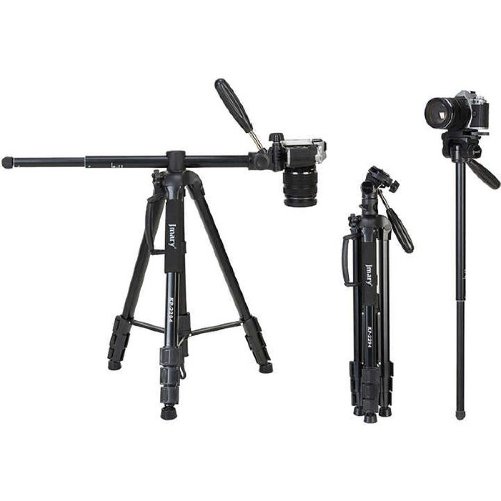 Jmary KP2294 Tripod 164 cm 3 Kademeli Çok Fonksiyonlu Profesyonel - Siyah Tripodlar Fiyatı