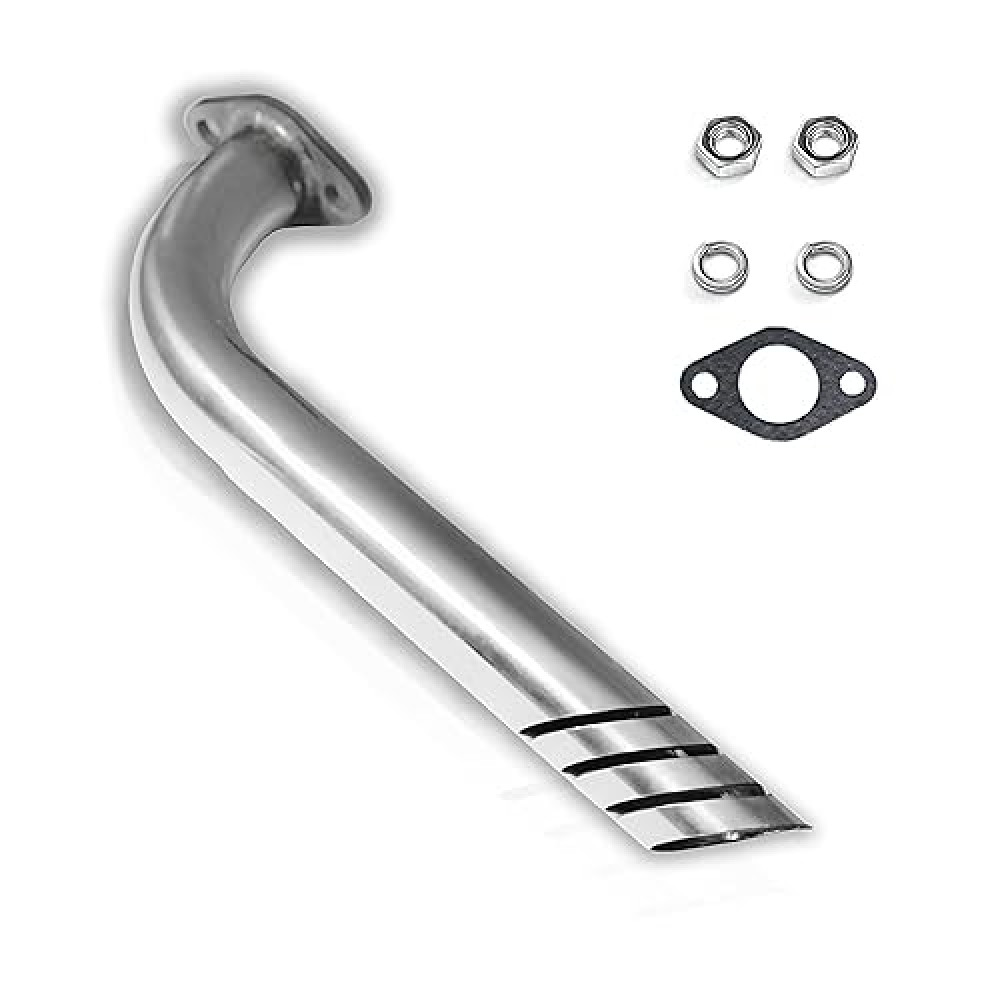 JMCHstore Header Exhaust Pipe Kit for Coleman CT100U CC100X 98cc Predator 79cc 3HP Engine, Massimo MB100 79cc Mini Bike, 154F 3.0 hp Engine Parts (Sliver)