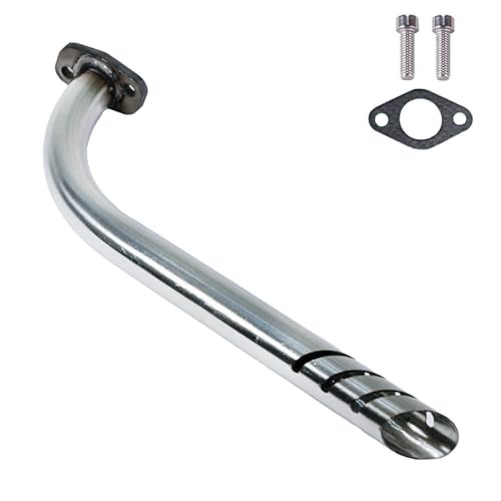 JMCHstore Header Exhuast Pipe Kit for Monster Mega Moto MMB80 MMB105, Coleman RB100 105cc, Motovox MBX10 Baja DB30 97cc Orxyearth Dirt Kids Mini Bike Lifan 79cc/105cc Engine MMK80 Go Kart (Silver)