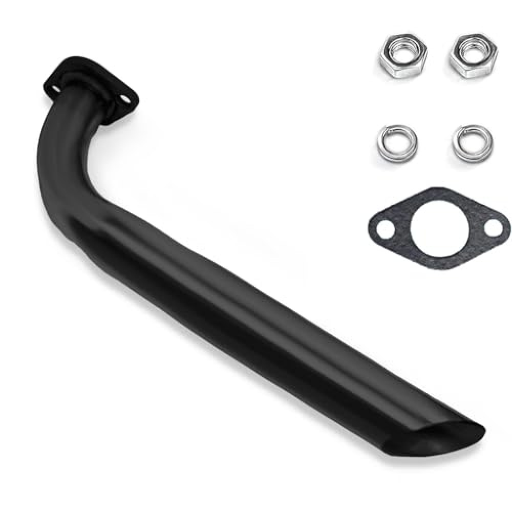 JMCHstore Stainless Steel Header Pipe for Coleman BT200X CT200U EX KT196 196cc Mini Bike Go Kart Predator 212 224 Honda GX160 GX200 Clone Engine Baja Warrior MB200 Performance Parts (Black)