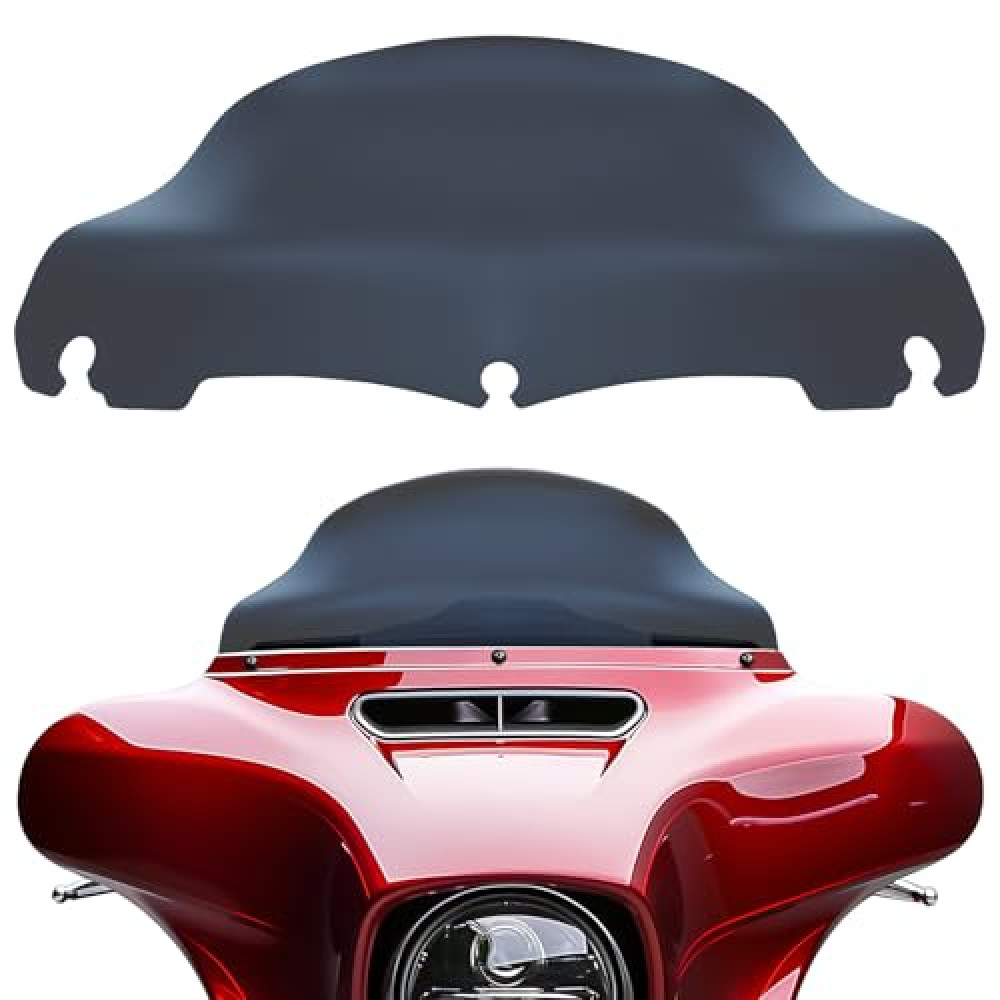 JMTBNO Smoke 9" Wave Windshield Windscreen Compatible for 2014-2024 Harley Davidson Touring Street Glide/Electra Glide/Ultra Limited/Tri Glide FLHT FLHX FLHXS FLHTK