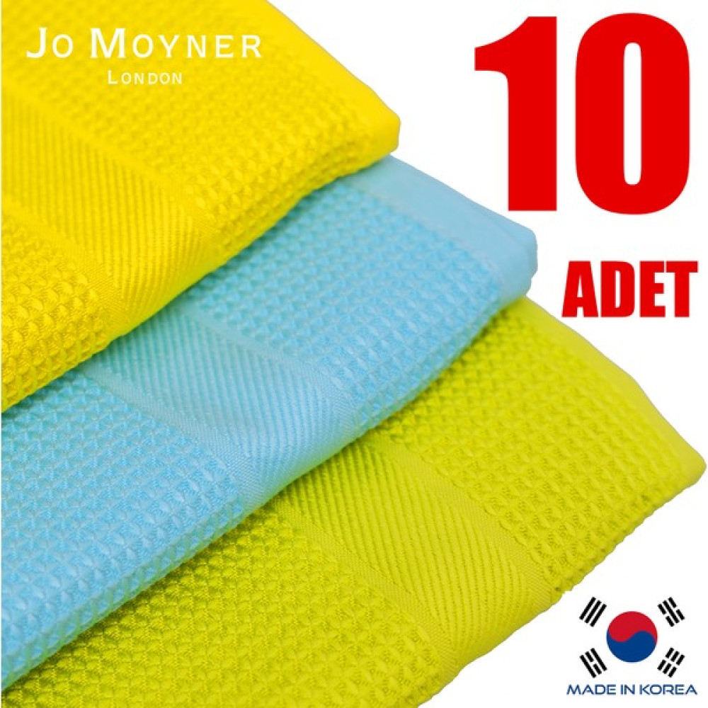 Jo Moyner 10'lu Mikrofiber Temizlik Bezi Sihirli Bez Su Emici Leke Tutmaz Cam Mutfak Banyo Oto 40X60 cm Made In Korea JM-350 Temizlik Malzemeleri Fiyatı