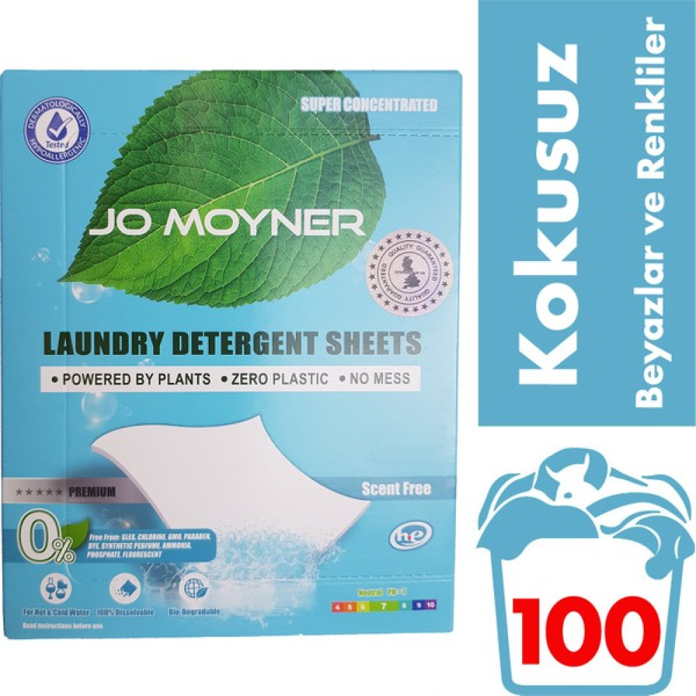 Jo Moyner Kokusuz Çamaşır Deterjanı Doğal Organik Yaprak Deterjan 100 Kullanım - 160 gr Çamaşır Deterjanı Fiyatı