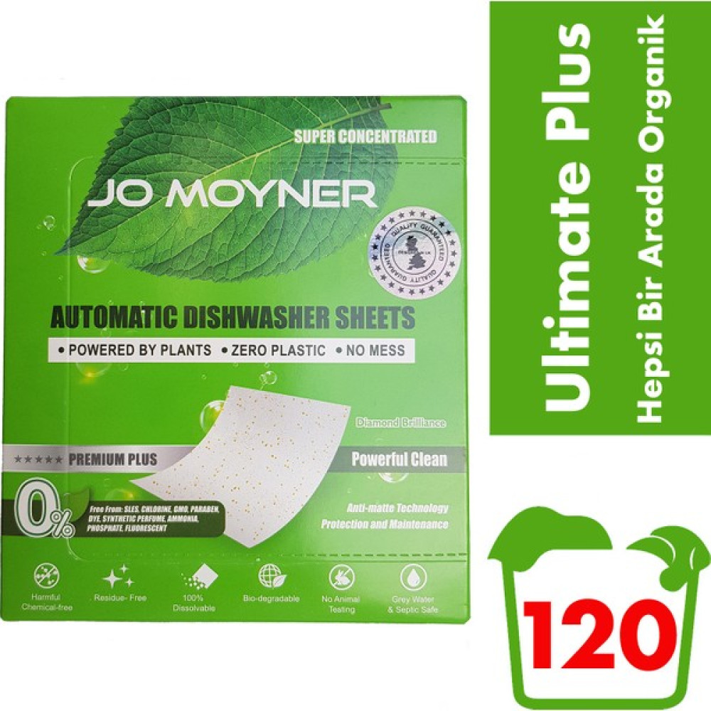 Jo Moyner Ultimate Plus Bulaşık Makinesi Deterjanı Doğal Organik Yaprak Deterjan 120 Kullanım Bulaşık Yıkama Fiyatı