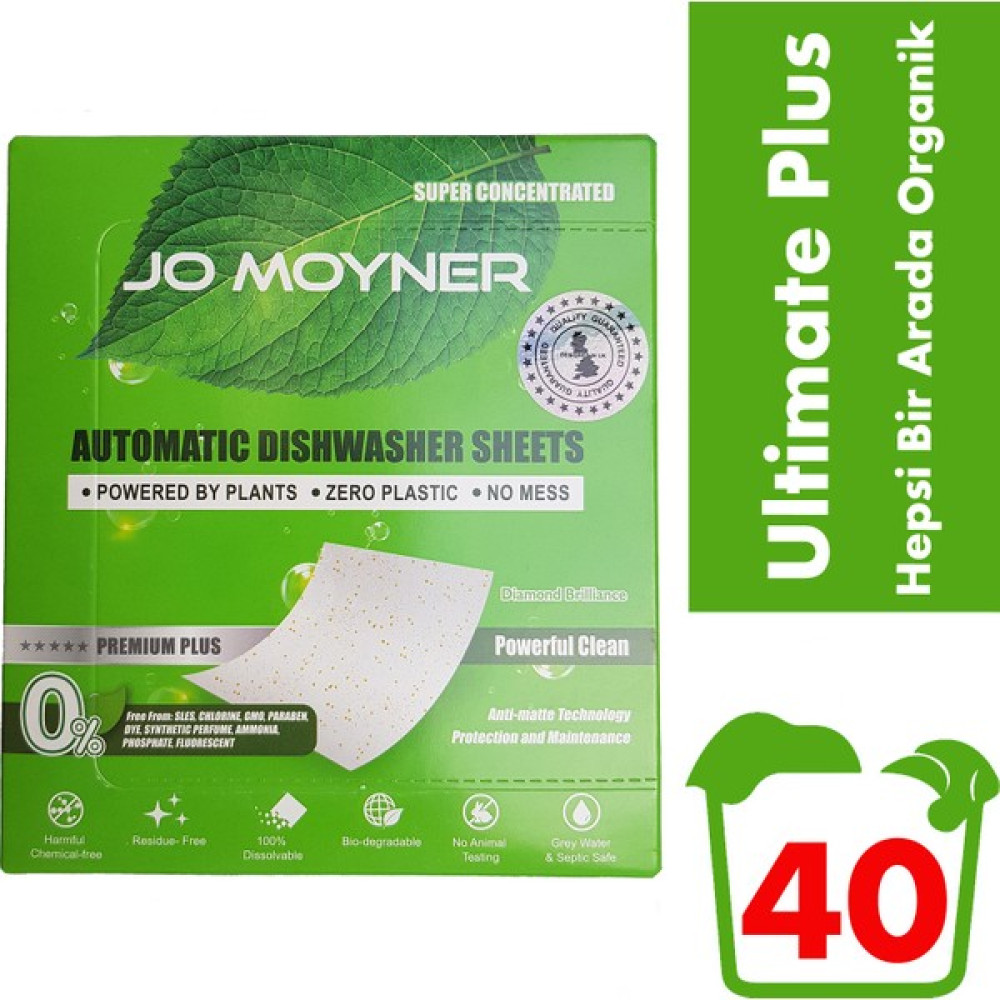 Jo Moyner Ultimate Plus Bulaşık Makinesi Deterjanı Doğal Organik Yaprak Deterjan 40 Kullanım Bulaşık Yıkama Fiyatı