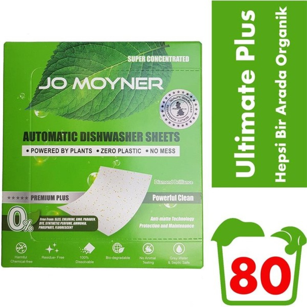 Jo Moyner Ultimate Plus Bulaşık Makinesi Deterjanı Doğal Organik Yaprak Deterjan 80 Kullanım Bulaşık Yıkama Fiyatı