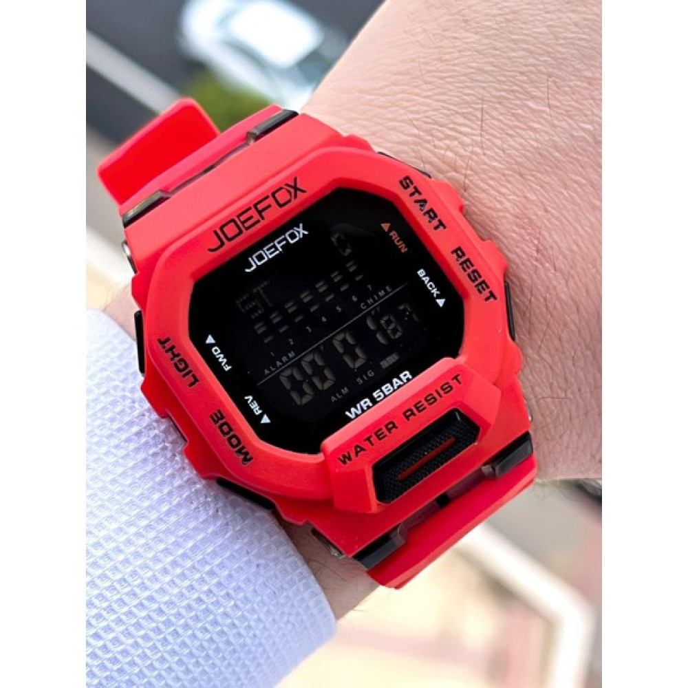 Joefox G-Shock Kasa Kırmızı/siyah Digital 5 Atm Suya Dayanıklı 2 Yıl Garantili Spor Kol Saati J-GS01 Kol Saatleri Fiyatı