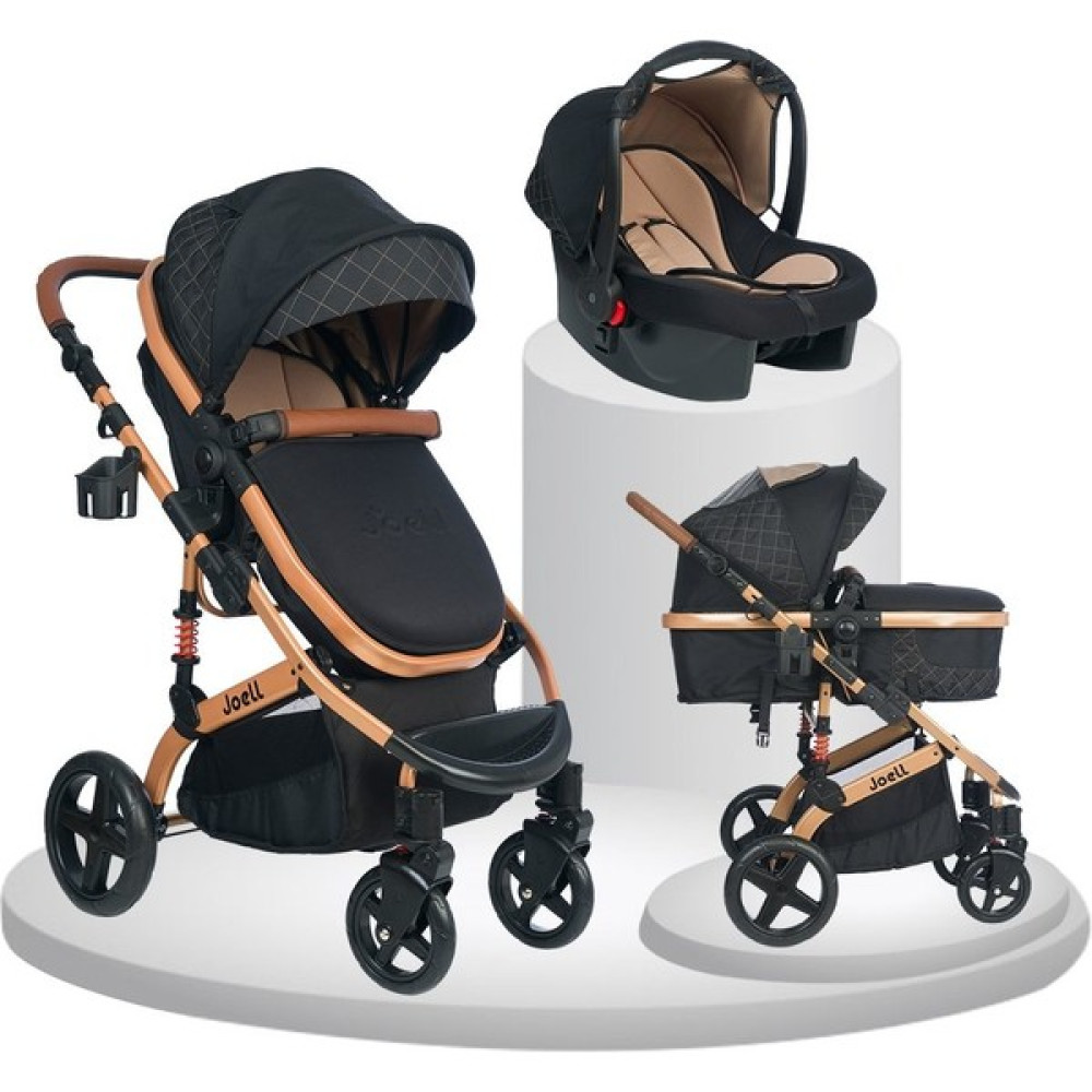Joell New Truva III Travel Sistem Bebek Arabası - Gold Siyah Bebek Arabası-Puset Aksesuarları Fiyatı
