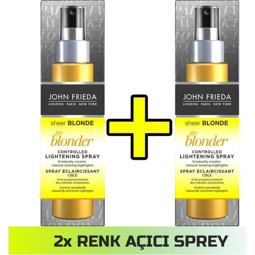 John Frieda Sarı Saçlar Için Renk Açıcı Sprey - Sheer Blonde Spray 100 ml x 2 Adet 50371561511221 - 1 Siyah Saç Şekillendirici Sprey Fiyatı