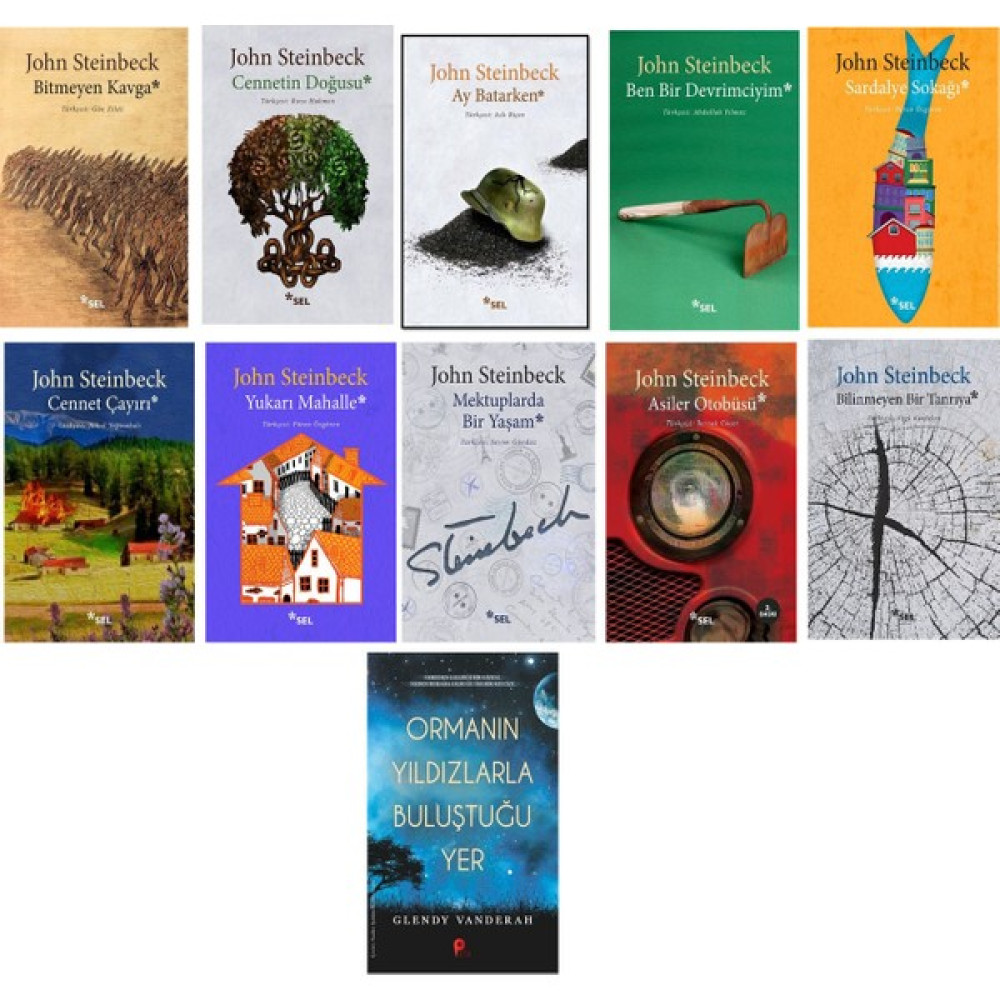 John Steinbeck Bitmeyen Kavga – Cennetin Doğusu – Ay Batarken – Ben Bir Devrimciyim – Sardalye Sokağı – Cennet Çayırı – Yukarı Mahalle + 3 Kitap + ... Dünya Edebiyatı Fiyatı