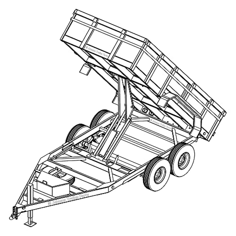 Johnson Trailer Parts 7' x 14' Dump Trailer Plans | DT714-14J Trailer Blueprints