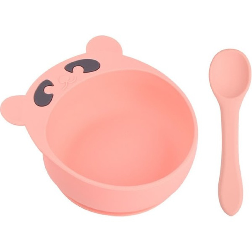 Jojo jojobebek Vakumlu Kaşıklı Silikon Mama Kasesi, Kaymaz Mama Kasesi, Altı Vakumlu Mama Kasesi, Silikon Kaşık - Pembe Mama Seti Fiyatı