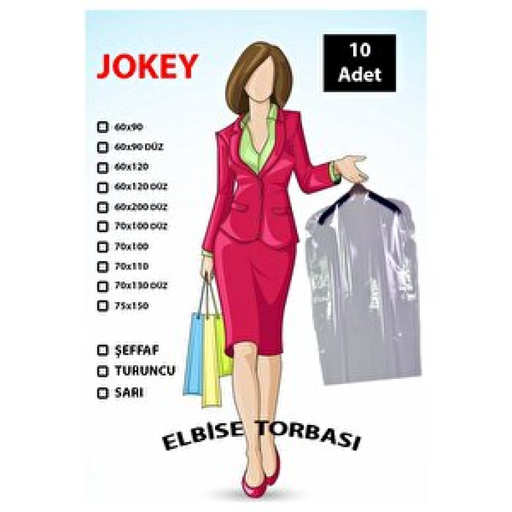 Jokey Kırtasiye Elbise Torbası 10 Adet ( 50x75cm - ŞEFFAF ) Şeffaf Hurç Fiyatı