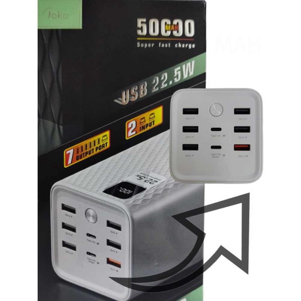 Joko Enerjitem 50.000 Mah Powerbank Çoklu 7 Çıkış 2 Giriş Taşınabilir Şarj Aleti - Beyaz Taşınabilir Şarj Cihazı - Powerbank Fiyatı