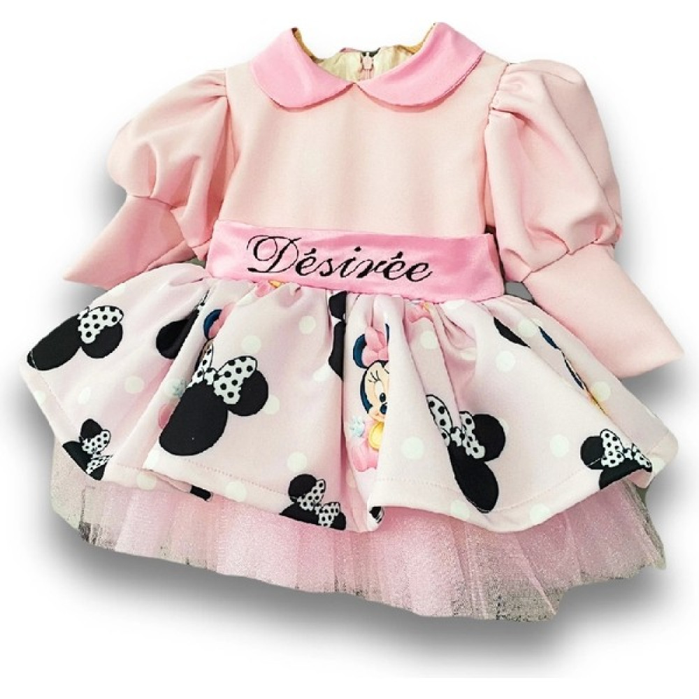 Jol Baby Minnie Mouse Kostüm Tütü Elbise-Pembe Bebe Yaka Kız Çocuk Elbise Fiyatı