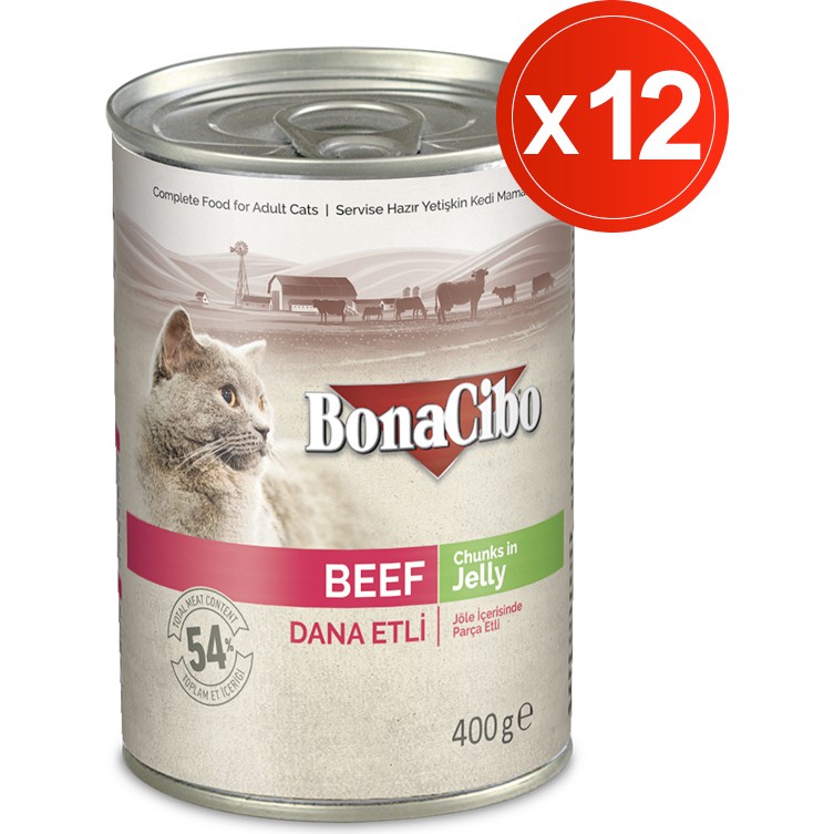 Jöleli Dana Etli Yaş Kedi Maması, 400 gr x 12 Adet, Tüm Irklar Için, Doğal, Şeker Içermez Evcil Hayvan Ürünleri Fiyatı
