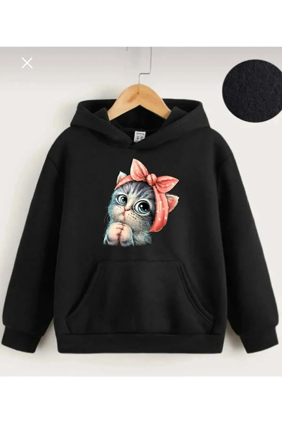 Jolijoy Kapüşonlu Çocuk Sweatshirt Tatlı Kedi Baskılı 4XL Beden Bayan Sweatshirt Fiyatı