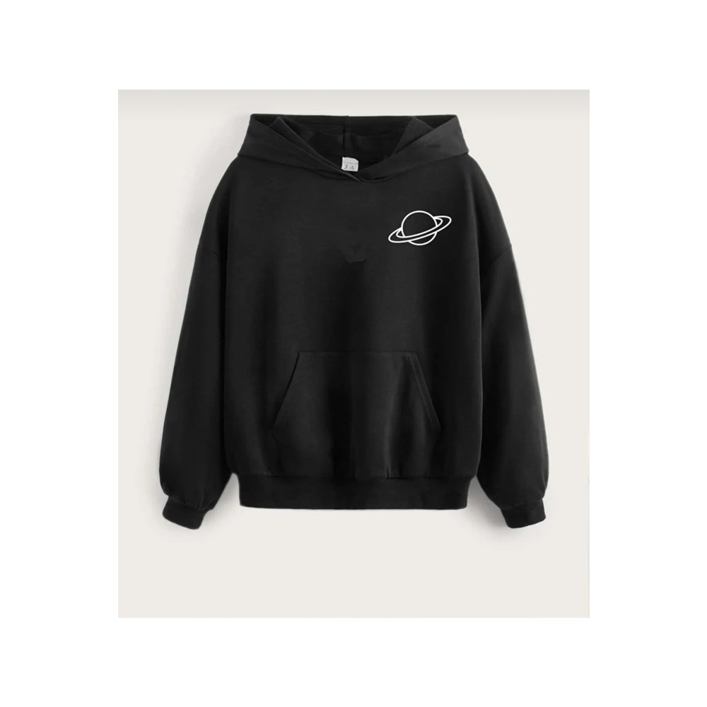 Jolijoy Kapüşonlu Satürn Baskılı Kız/erkek Sweatshirt 1-2 Yaş Beden Bayan Sweatshirt Fiyatı