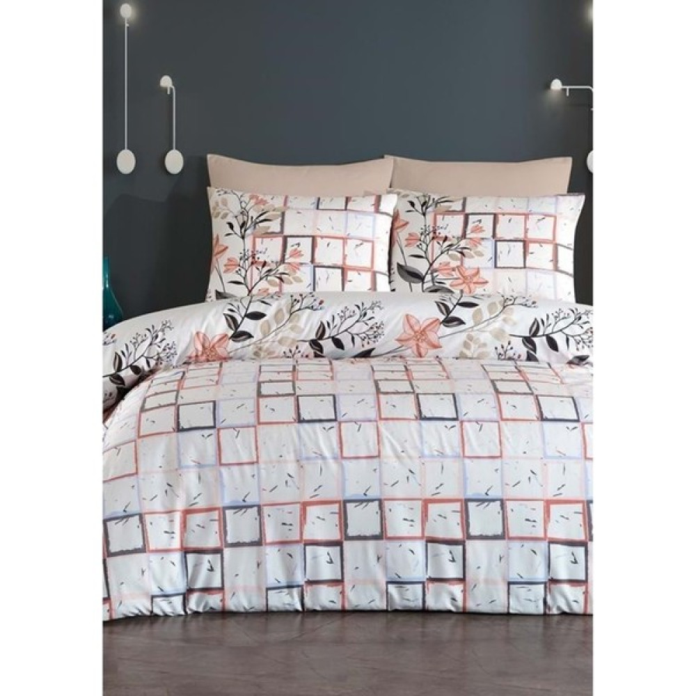 Jolly Home 4 Mevsim Çift Kişilik Kapitoneli Nevresim Takımı-Geofle Somon - 200 x 220 cm Nevresim Takımı Fiyatı