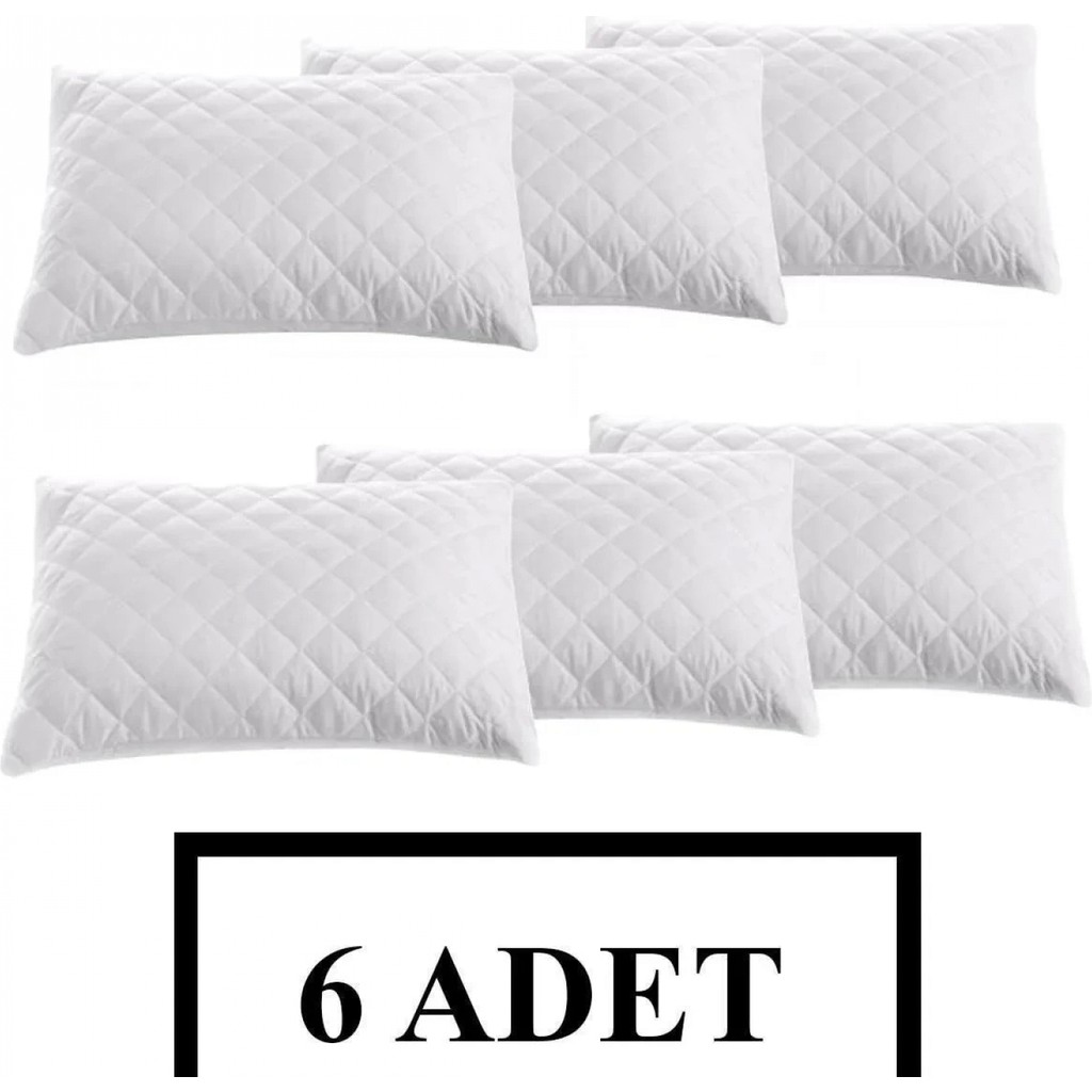 Jolly Home 6'lı Kapitoneli Fermuarlı Yastık Alezi 50X70 cm - Yastık Koruyucu Kılıf - Beyaz Yastık Kılıfı Fiyatı