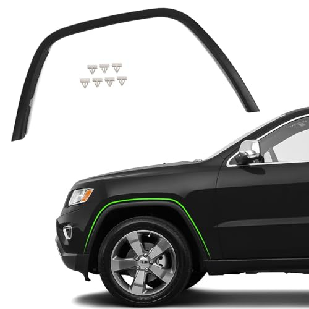 JOLONG Front Left Fender Flare for Jeep Grand Cherokee 2011-2016 LH Wheel Arch Trim molding Textured Black Driver Side 1 pcs Replacemnet for Fender Cover CH1290106 1MP39RXFAE