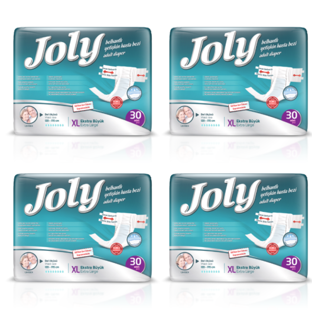 Joly Belbantli Ekstra Buyuk Boy (Xl) 30'Lu 4 Paket Hasta Bezi Hasta Bezleri ve Temizliği Fiyatı