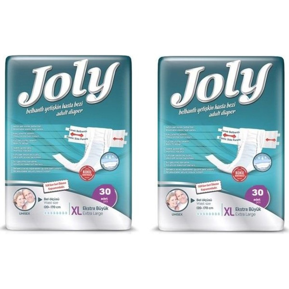 Joly Belbantlı Hasta Bezi 60 Adet Extra Large XL 30x2 Paket Hasta Bezleri ve Temizliği Fiyatı