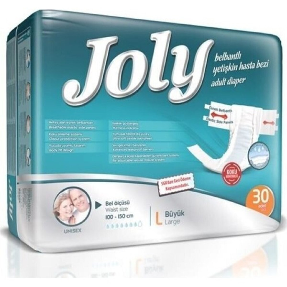 Joly Belbantlı Yetişkin Hasta Bezi L 30'lu - Beyaz Hasta Bezleri ve Temizliği Fiyatı