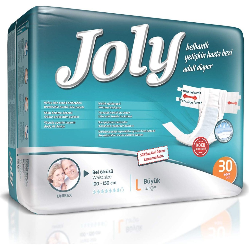 Joly Yetişkin Hasta Bezibelbantlı L 60 Adet Hasta Bezleri ve Temizliği Fiyatı