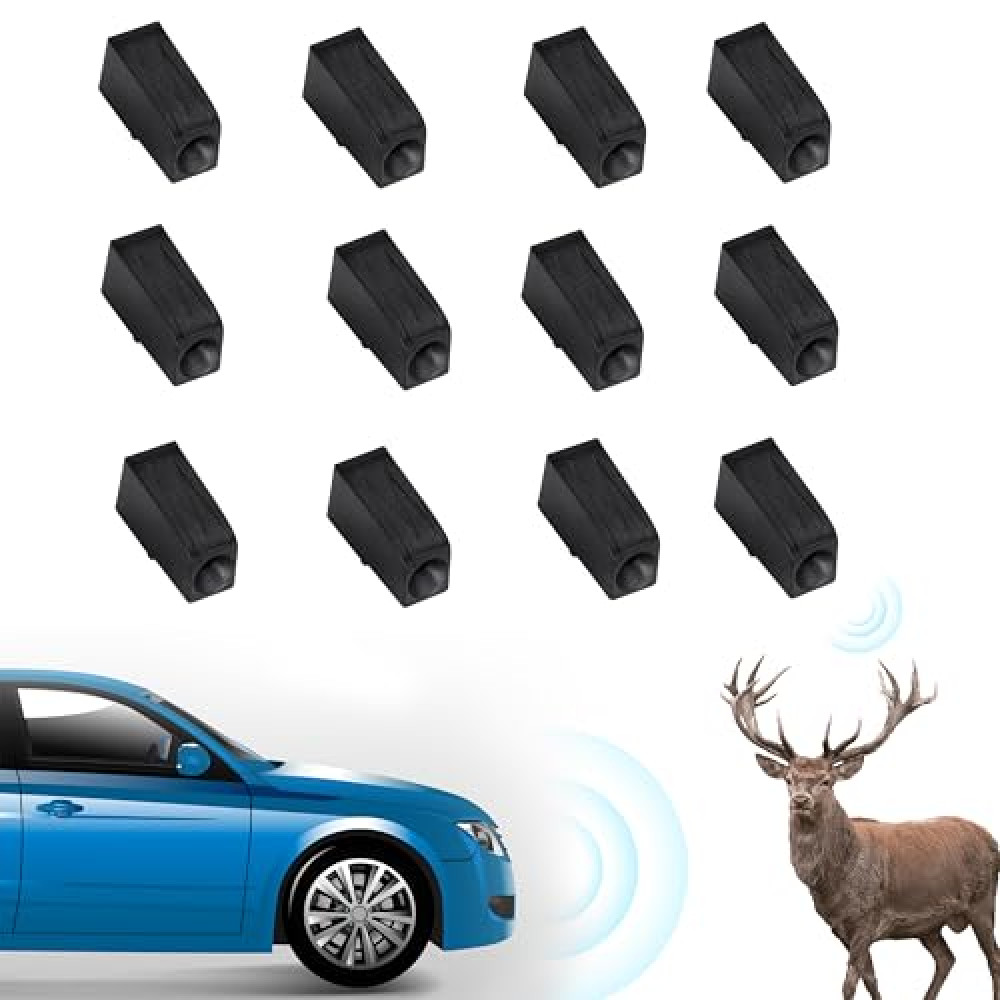 jomjeu Deer Whistles for Vehicles - Single-Horn Design, Waterproof & High-Frequency Sound, Universal Fit for Cars, Trucks, Motorcycles, RV (12 Packs) - Ideal for Drivers