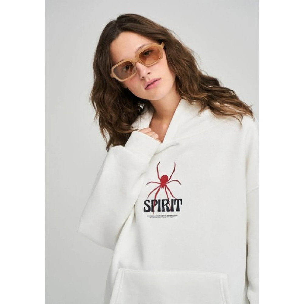 Jooy Company Spirit Baskılı Beyaz Kapüşonlu Sweatshirt Hoodie Erkek Sweatshirt Fiyatı
