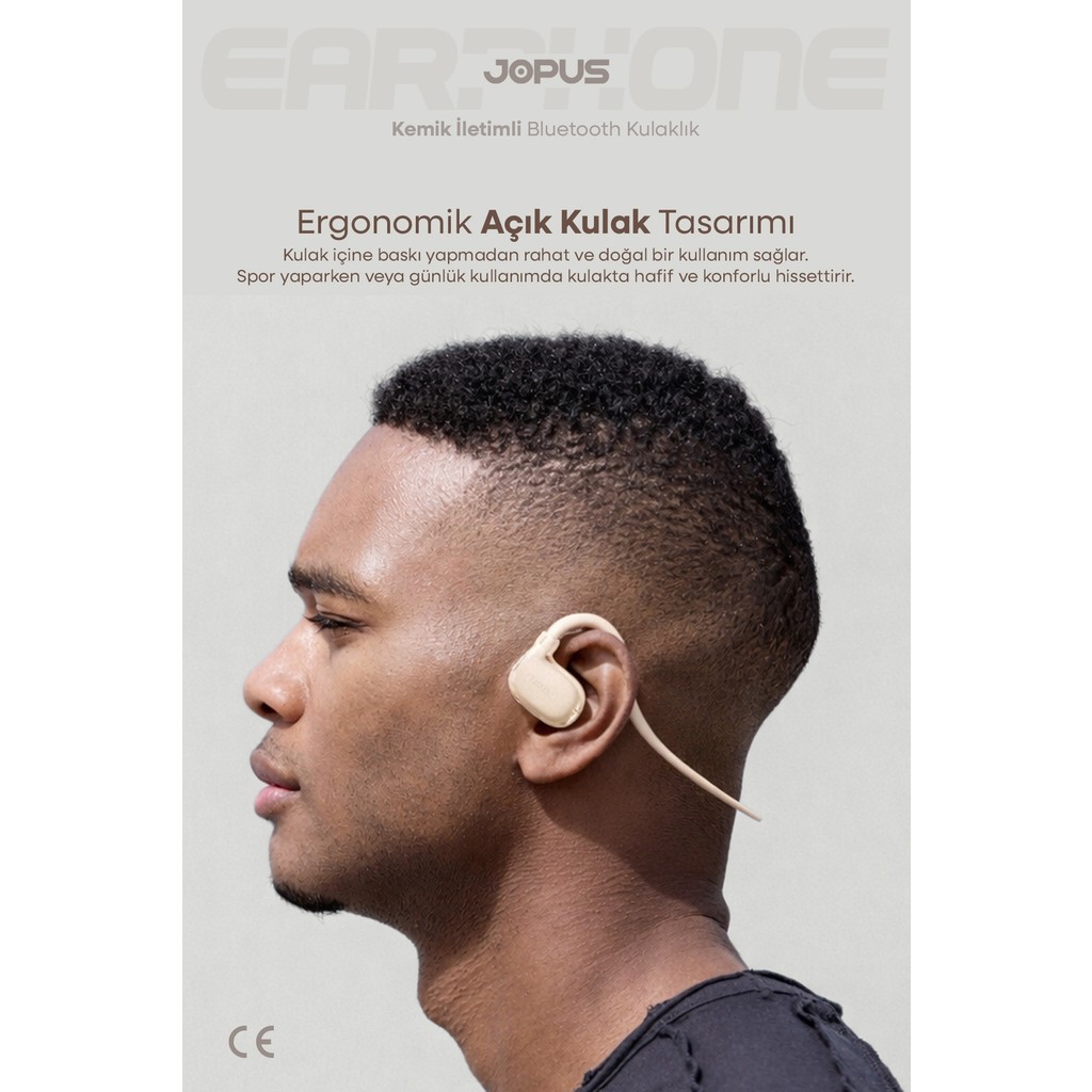 Jopus Boyun Bantlı Sporcu Bluetooth Kulaklık Esnek ve Hafif Tasarım 6 Saat Müzik Süresi Siyah AZ-BN06 - Pudra Bluetooth Kulaklık Fiyatı