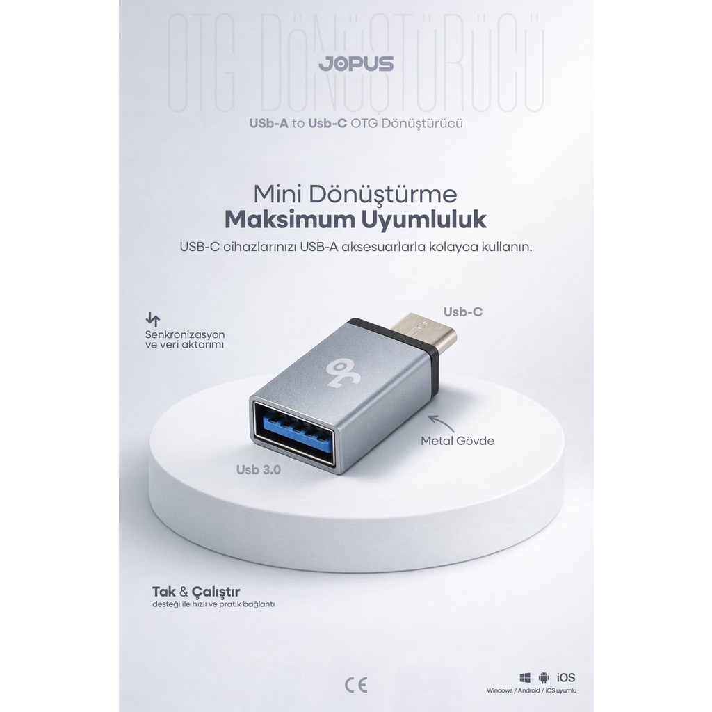 Jopus Universal Type C Mini USB Otg JO-IP04 Mix Bilgisayar Çevirici ve Adaptörü Fiyatı